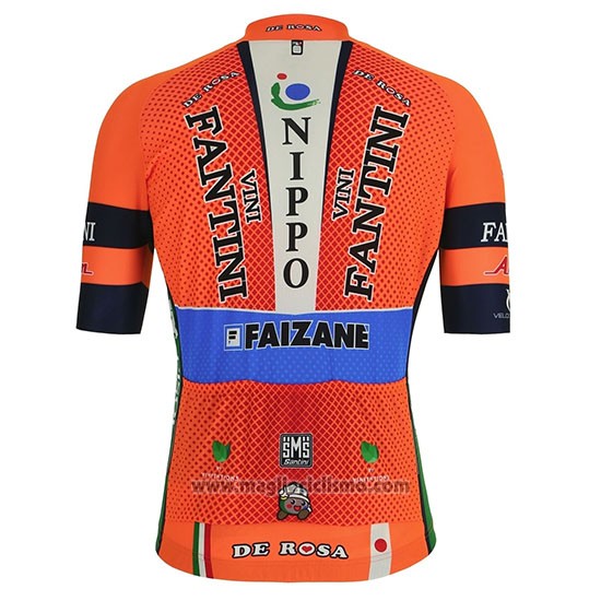 2019 Abbigliamento Ciclismo Vini Fantini Arancione Manica Corta e Salopette01